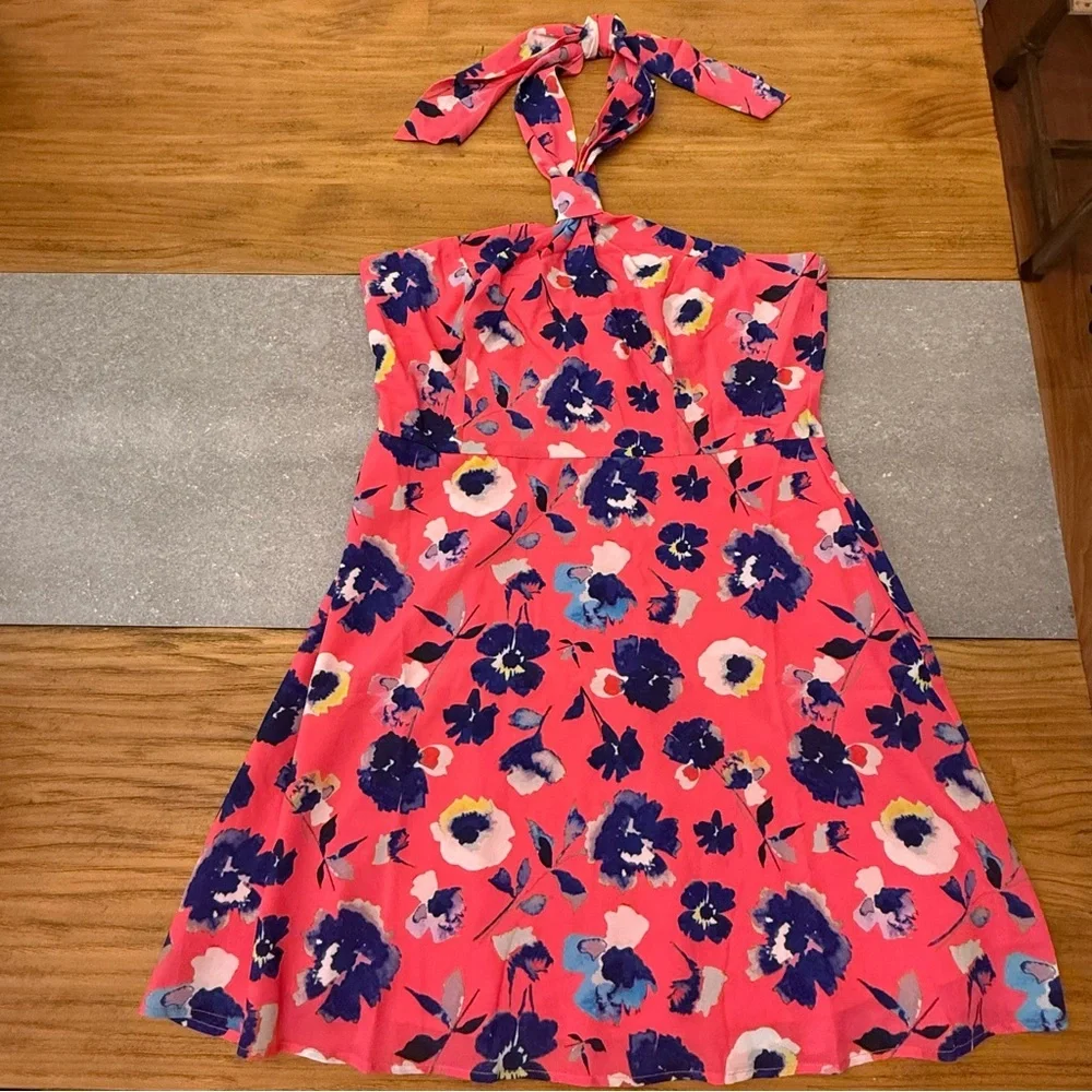 Hutch Kalena Halter Mini Dress Pink Multi Watercolor Floral Sizes 10, 12, 14 NWT